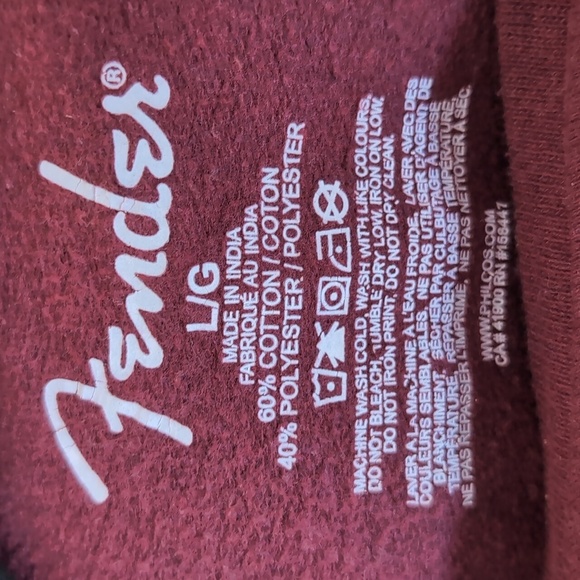 Fender Corona California Womans L Pull-Over Sweatshirt Maroon. - Picture 4 of 6